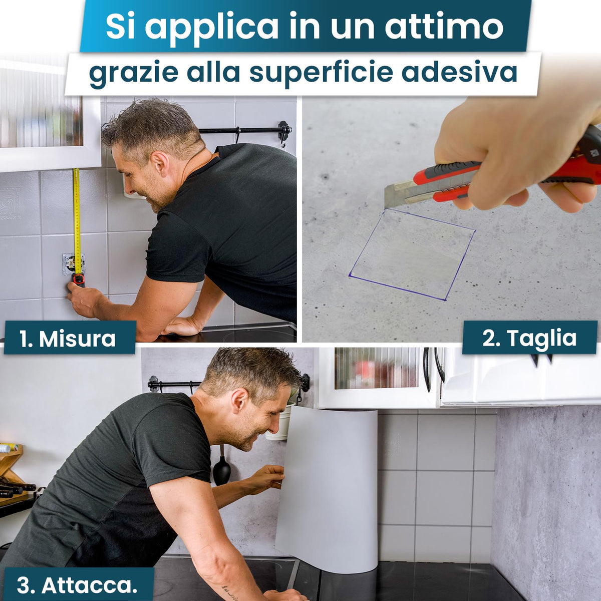 Rivestimento cucina autoadesivo - Bianco