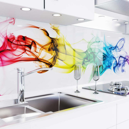 Küchenrückwand in Glasoptik - Bunter Rauch