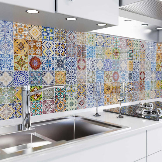 Rivestimento Paraschizzi Cucina - Effetto Vetro: Tessere Mosaico Colorate
