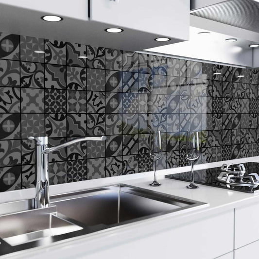 Küchenrückwand in Glasoptik - Mosaikfliesen dunkel
