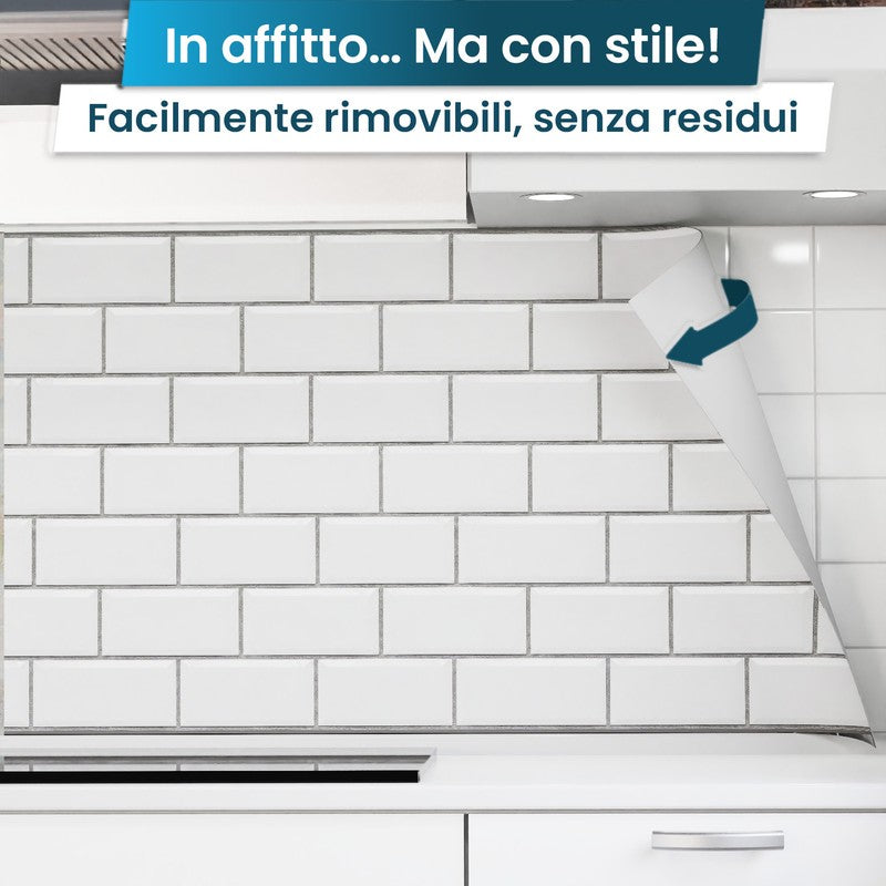 Rivestimento cucina autoadesivo - Piastrelle Bianche