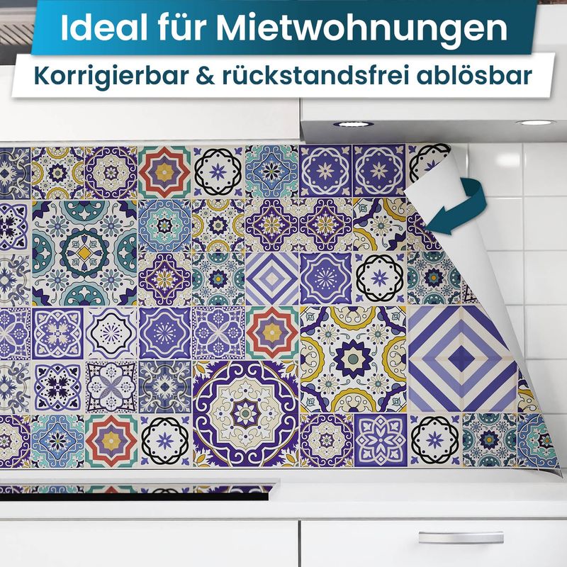Rivestimento cucina autoadesivo - Tessere Mosaico Blu