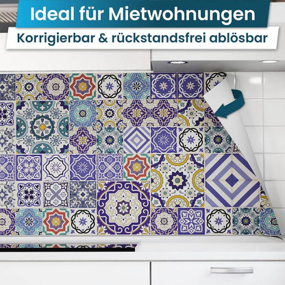 Rivestimento cucina autoadesivo - Tessere Mosaico Blu
