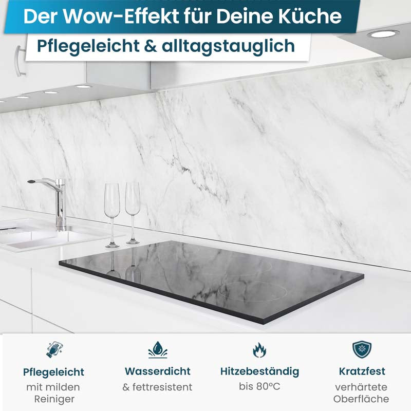 Küchenrückwand selbstklebend - Marmor weiß