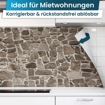 Küchenrückwand selbstklebend - Steinmauer