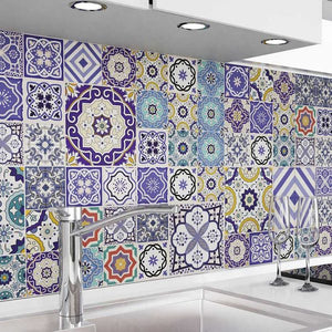 Motivo Tessere Mosaico Blu